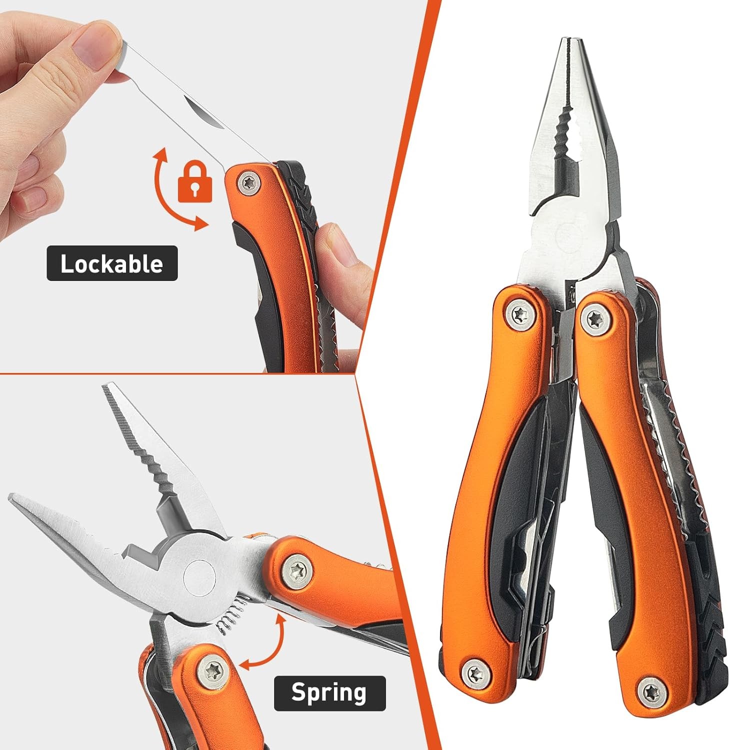 Needle Nose Multitool Pliers Pocket Knife Camping Hunting Hiking EDC