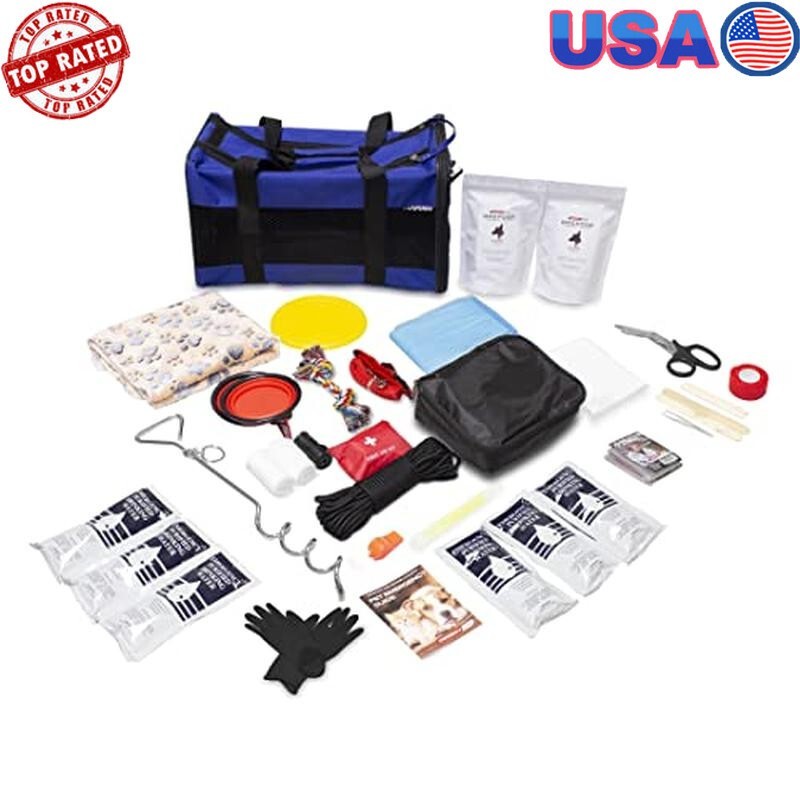 Small Dog Emergency Survival Kit First Aid Travel Food Water Blanket Toys New