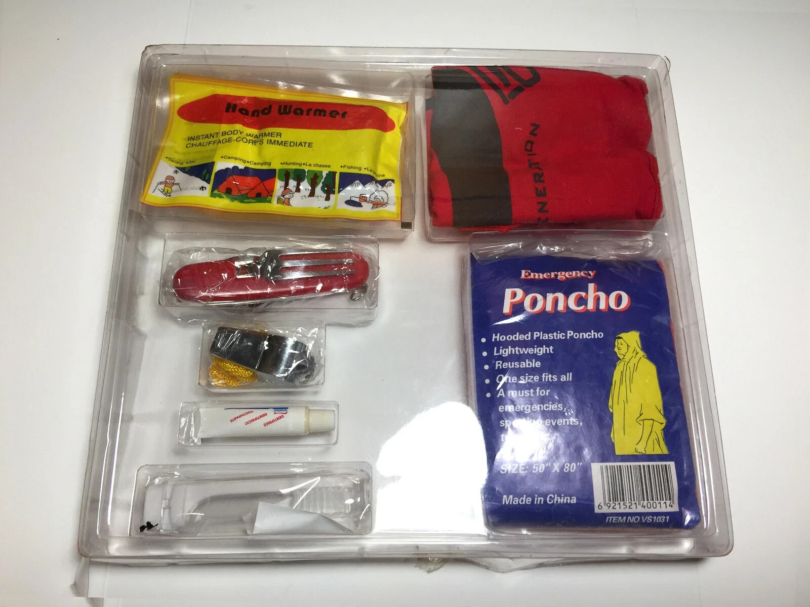 7 Piece Survival Kit Emergency SOS Help Equipment Outdoor Camping Tools Colors