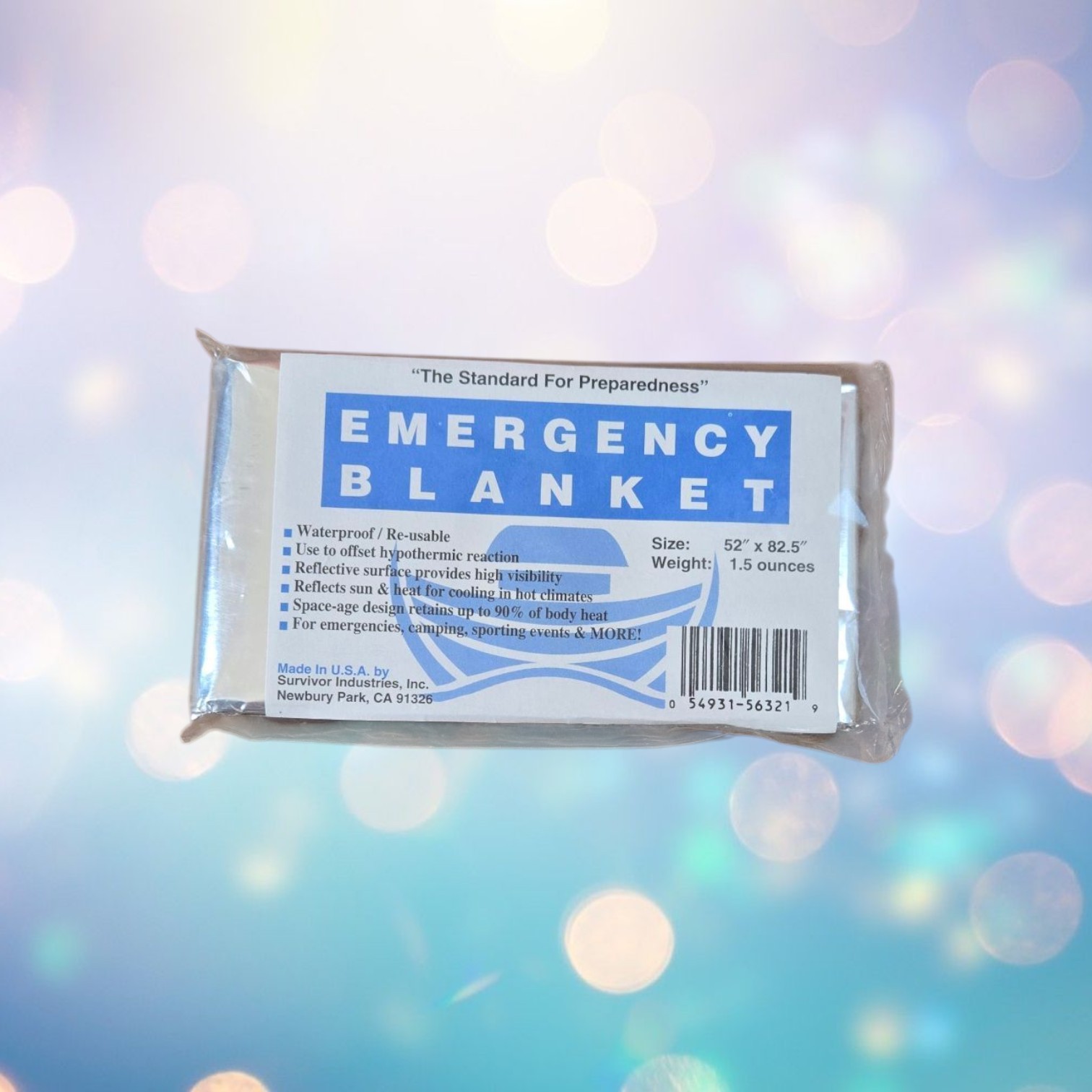 Survivor Industries Waterproof Re-Usable Emergency Blanket Sealed