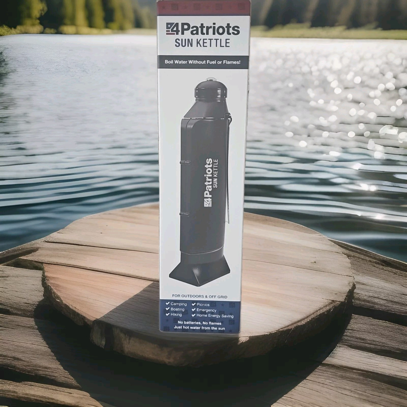 4Patriots Sun Kettle Water Heater: Portable Solar Thermos 16.9fl oz / 500ml