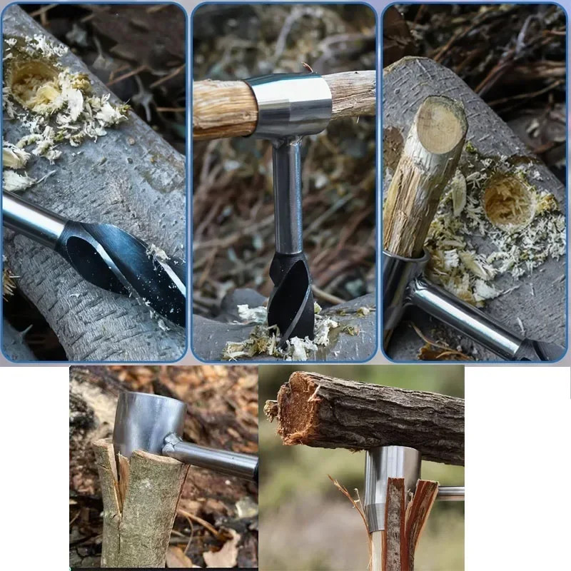 Auger Wrench Outdoor Survival Hand Drill Survival Gear Tool Sports Jungle Craft