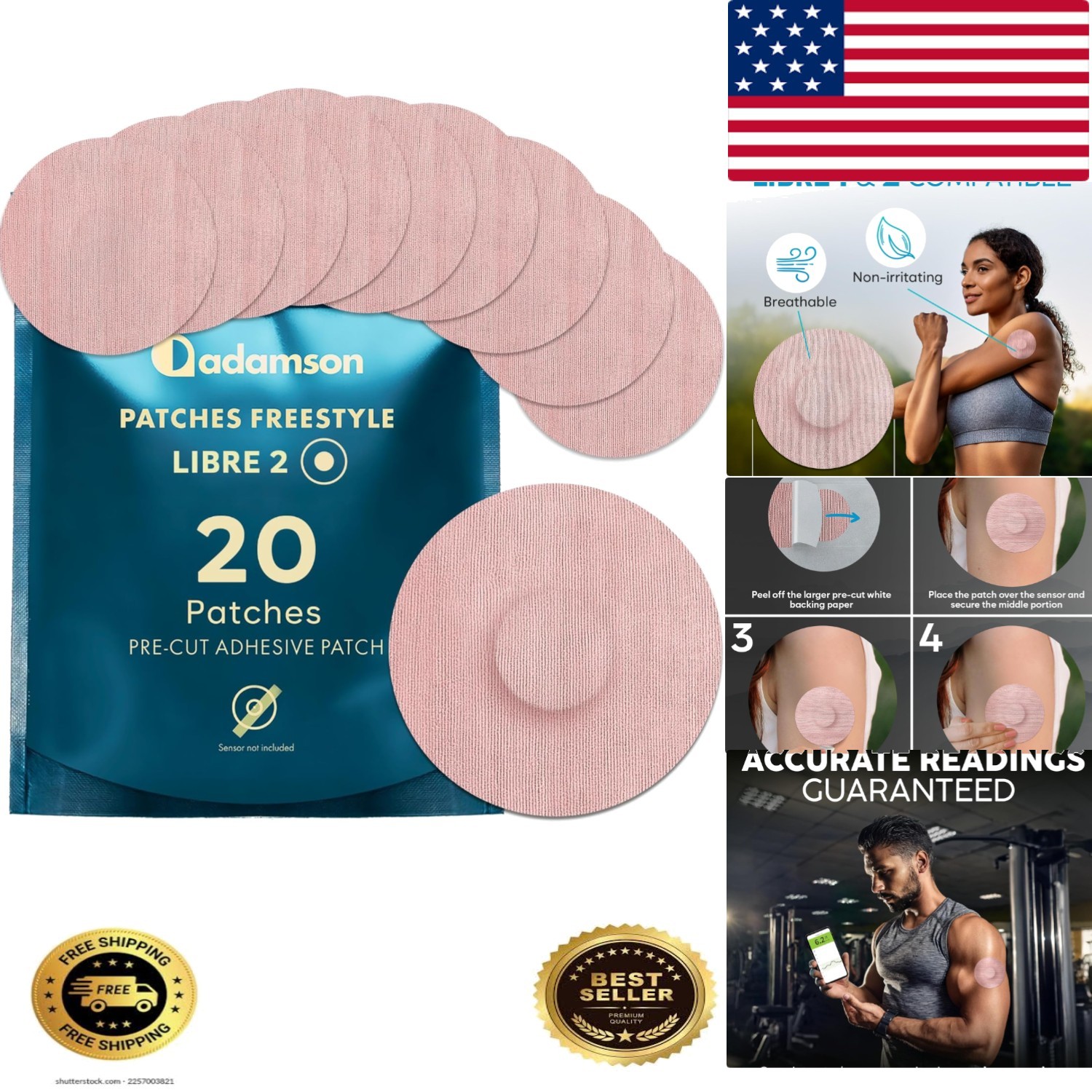 Freestyle Libre 2 Covers – 20 Libre 2 Sensor Covers, Long-Lasting, No Glue on…