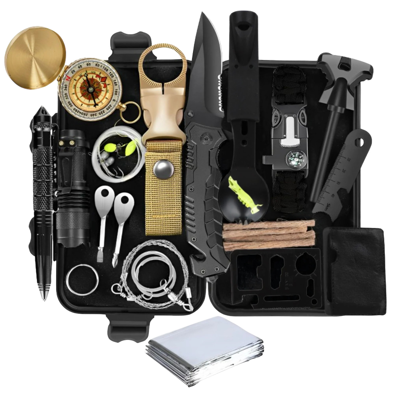 Survival Kit 28 in 1, Teakwood Survival Gear, Survival Gear Tool Emergency Tacti