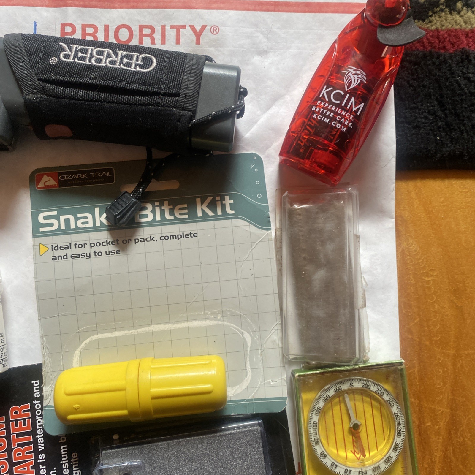 Lot Camping,Car,Hiking,compass, firestarter, snake bite mosquito Light CL3