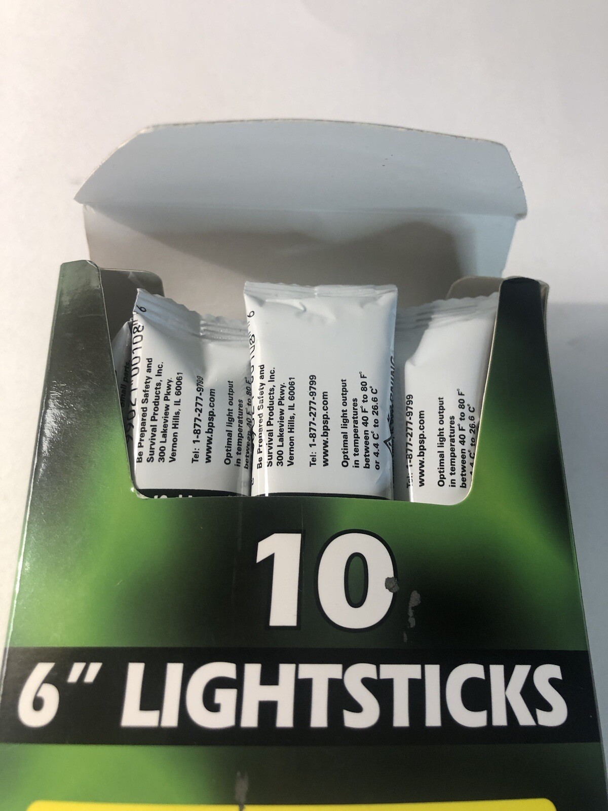 6″ Yellow Lightsticks (Pack of 10), BP-9-60074, 12 hours, Be Ready!