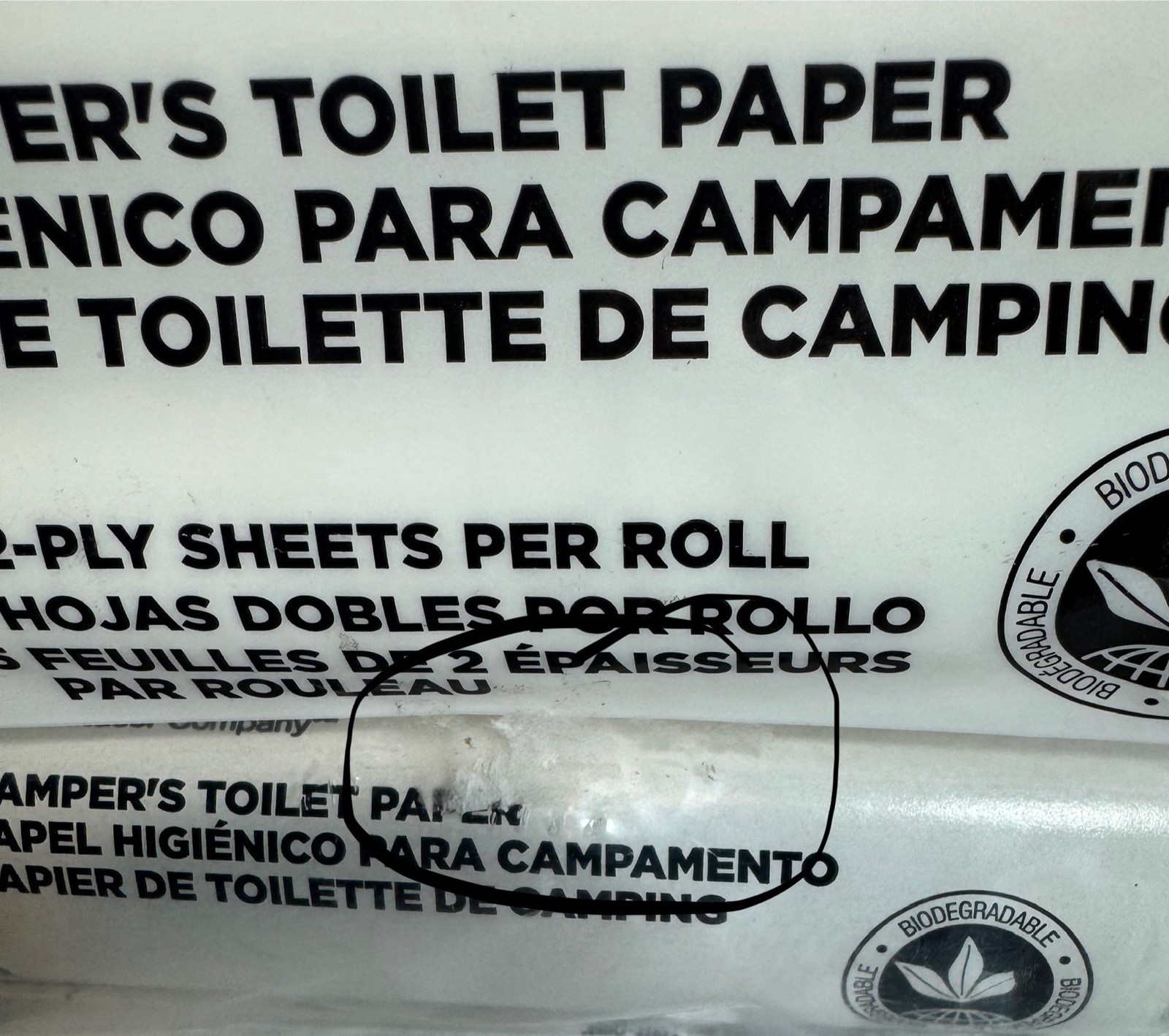 Coleman Camper’s Toilet Paper 65 2-Ply Sheets Per Roll 2 Packs Sealed