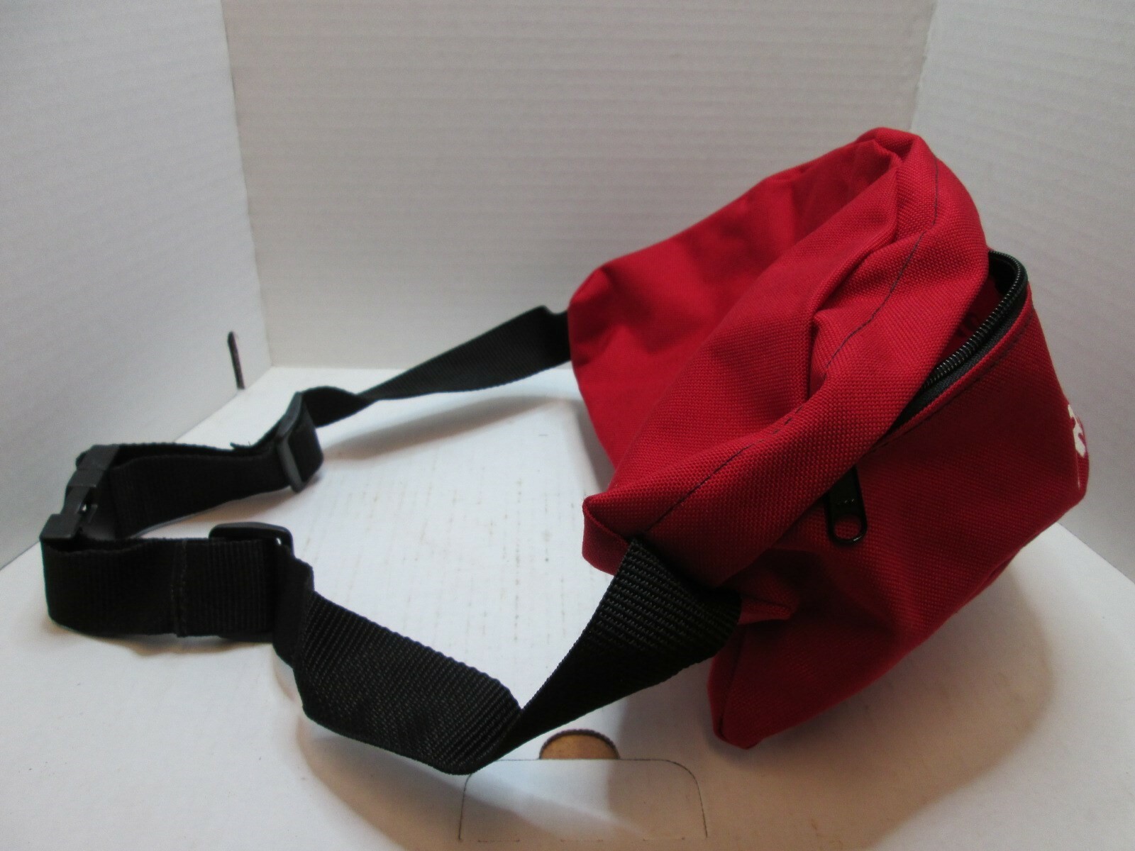 Earthquake Preparedness Fanny Pack Red 11″ x 7″ x 6″ Adjustable Black Strap
