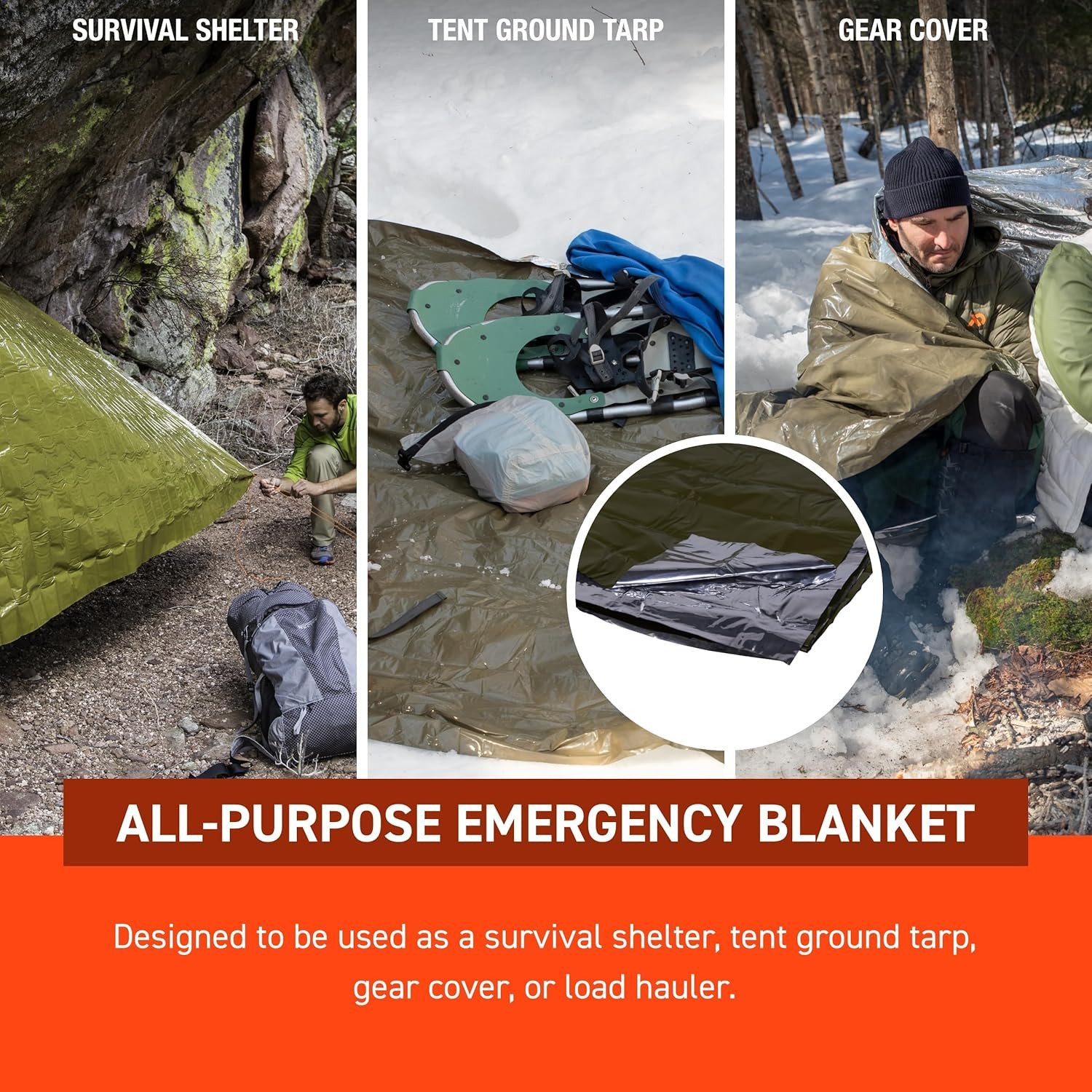 S.O.L. Survive Outdoors Longer 90% Heat Reflective Heavy-Duty Emergency Blanket