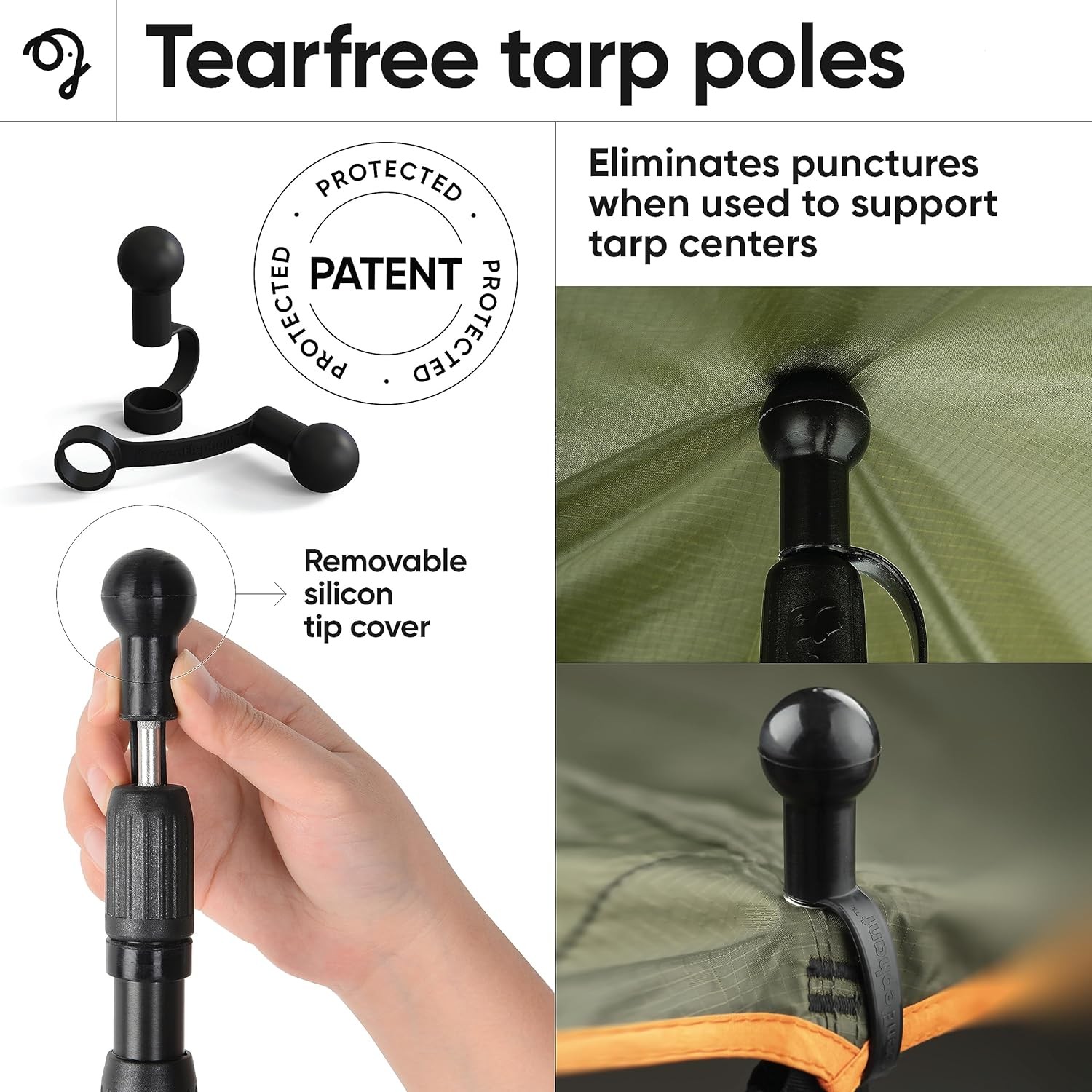 Green Elephant Camping Tarp Poles – Adjustable Aluminum Telescoping 2