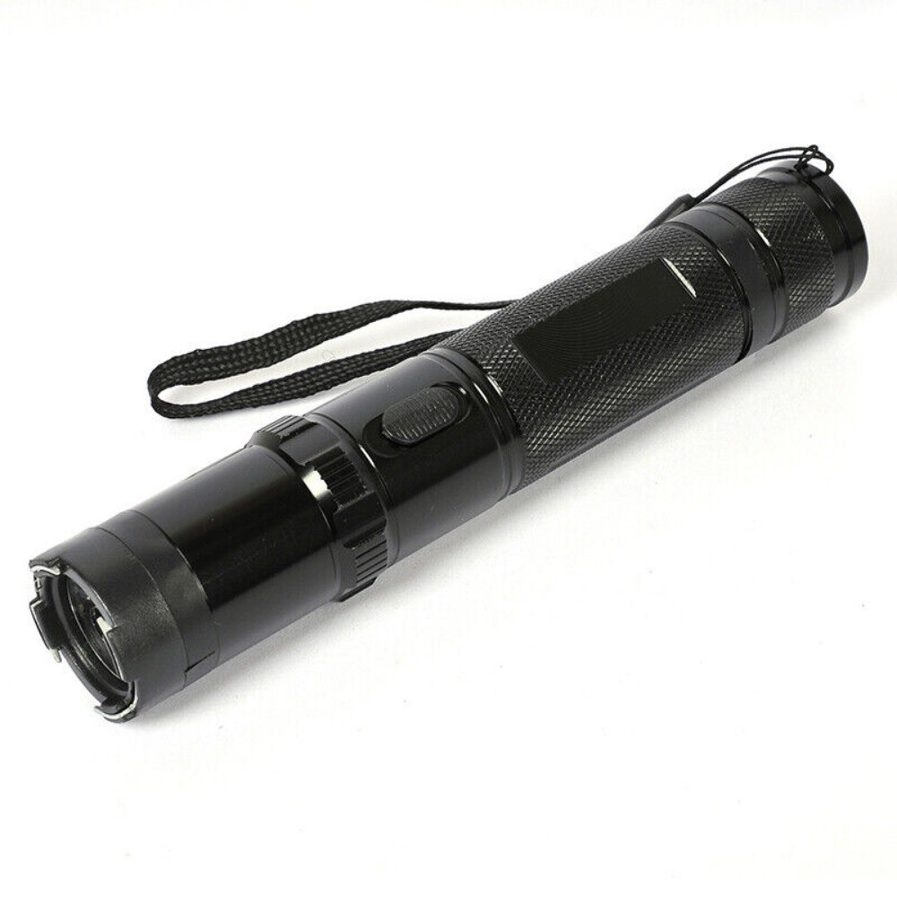 Stun Gun 1101 700 BV Heavy Duty Metal Rechargeable LED Flashlight Black