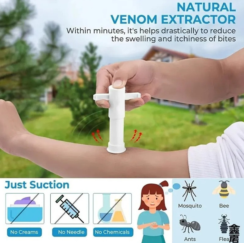1pc Suction Tool Poison Remover for Bug Bites Bee Wasp Stings Relief – NEW