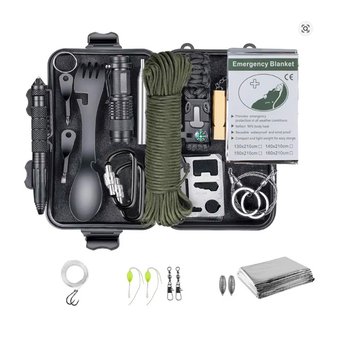 Professional Emergency Survival Kit Gear Camping Multifunction Tactical….