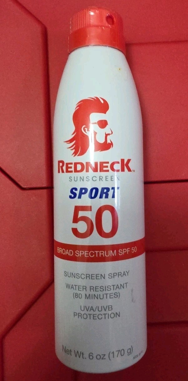 New Redneck Sunscreen Sport SPF 50 Broad Spectrum Water Resistant 6 oz spray