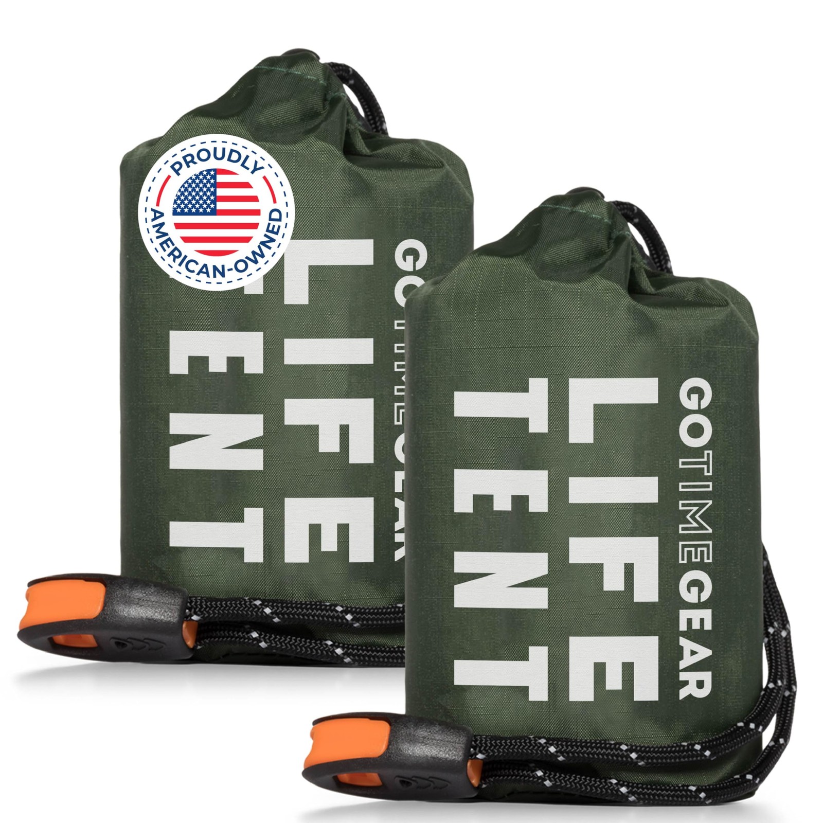 Go Time Gear Ultralight Survival Tent – Heat Retention 2 Pack, Green