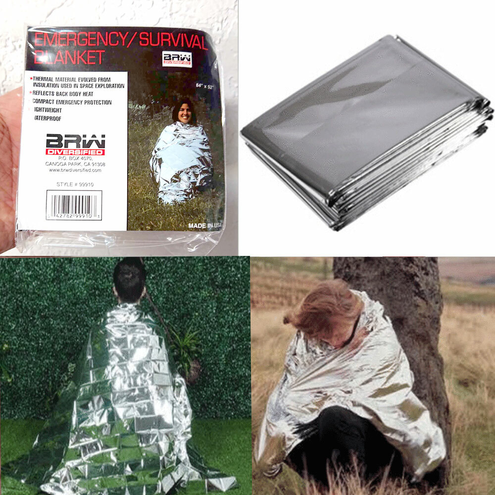 5 pcs Emergency BLANKET Thermal Survival Safety Solar Insulating Mylar 84″ X 52″