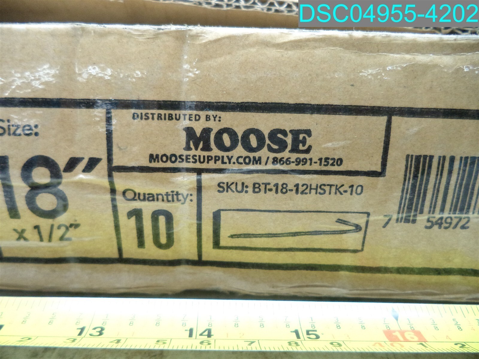 QTY=10: Moose Supply Steel Tent Stakes Heavy Duty Ground Stake 1/2″ x 18″ Silver