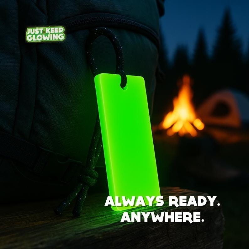 1 set 4 pcs Glow in Dark Emergency Light Reusable Survival Camping Handmade USA