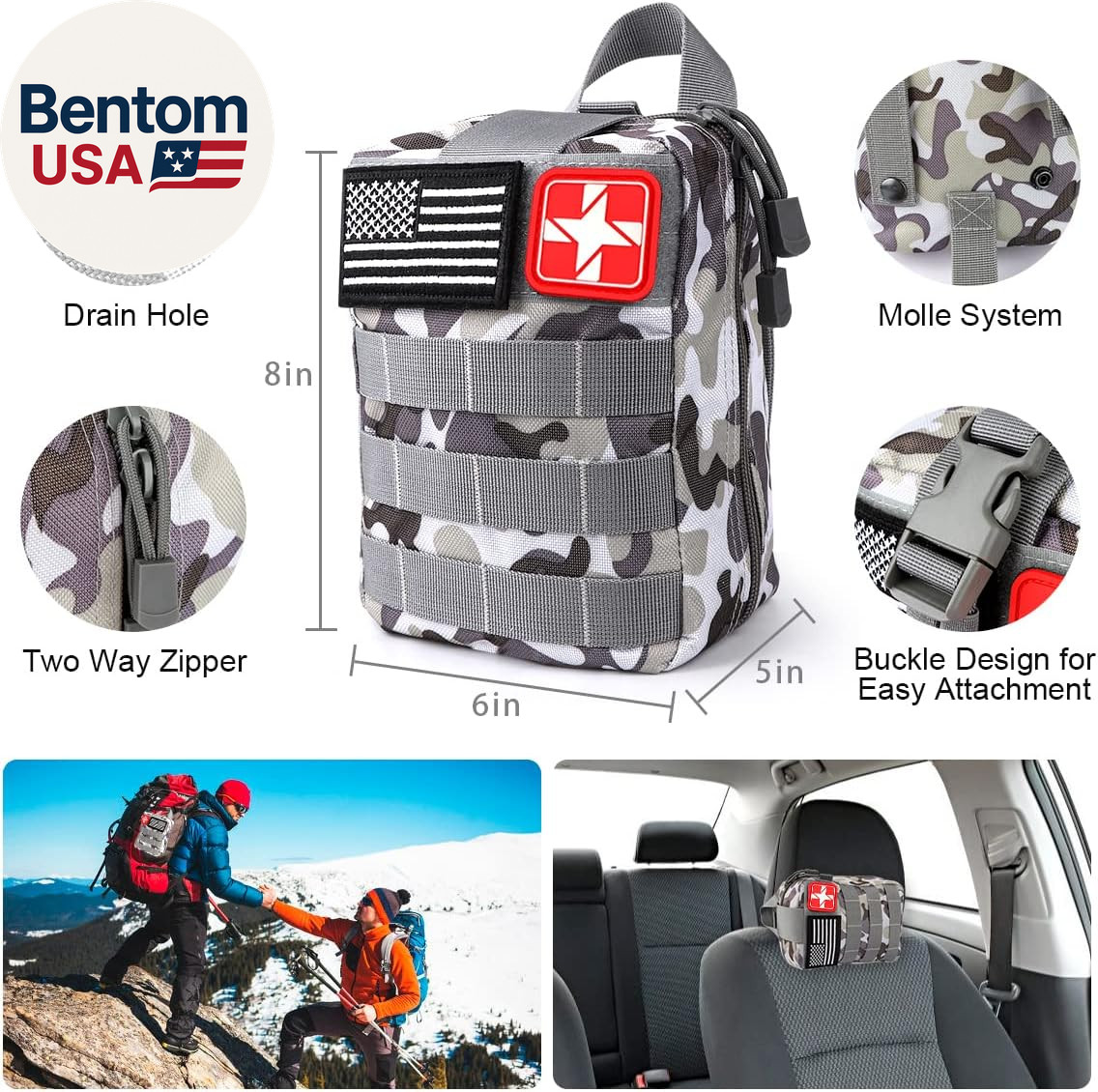 Survival Kit, 251 Pcs Survival Gear First Aid Kit with Molle System Compatible B