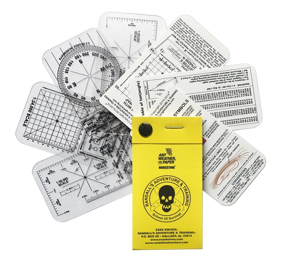 Pocket Navigation Cards and Waterproof Notepad Esee Land Nav Map Overlay