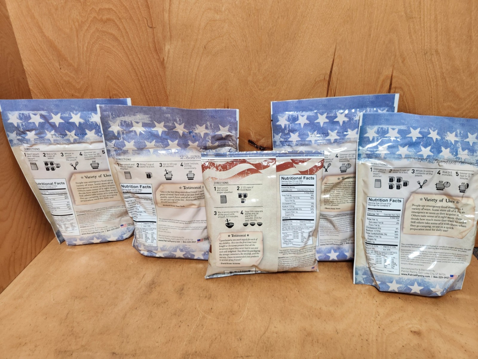 Set of 5 Patriot Pantry Emergency Food Stores