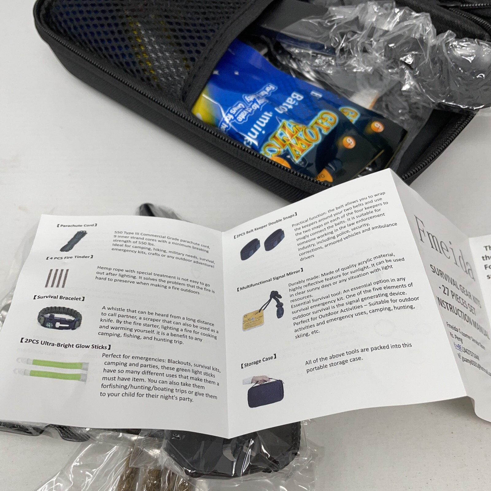 fmeida survival gear kits, 27 pieces set, perfect gift for men