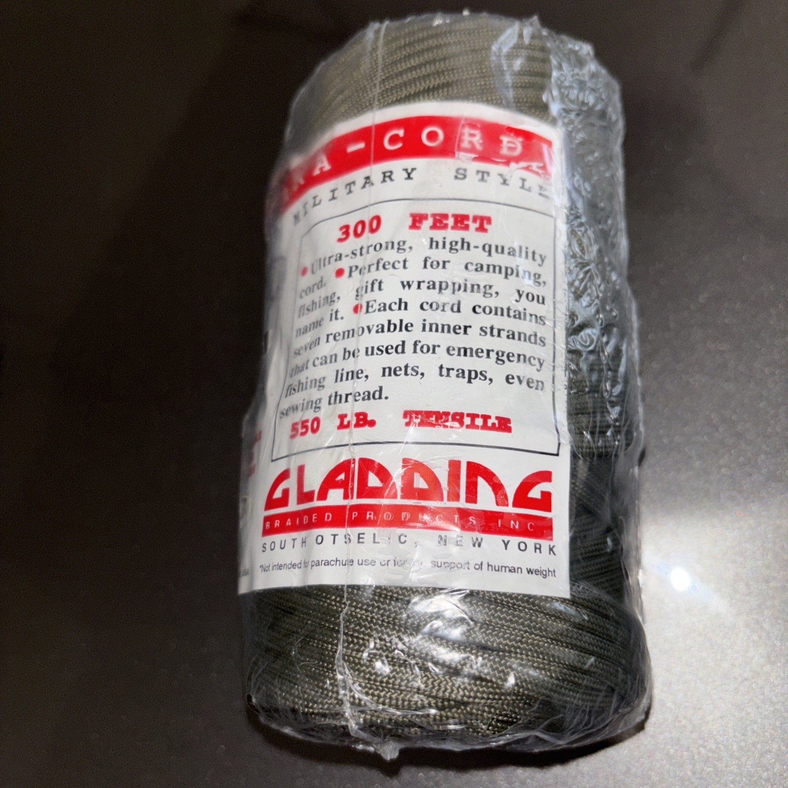 Gladding Nylon Cord 300 Feet New