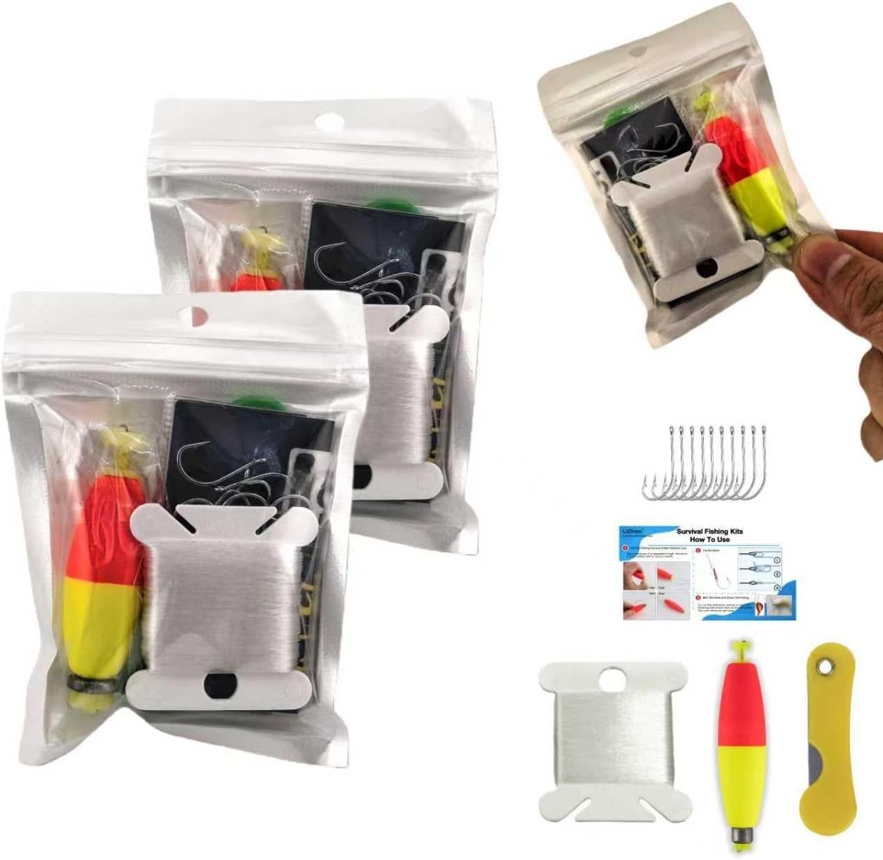 2.0 Backpacker Survival Fishing Kit, Emergency Lightweight Fishin