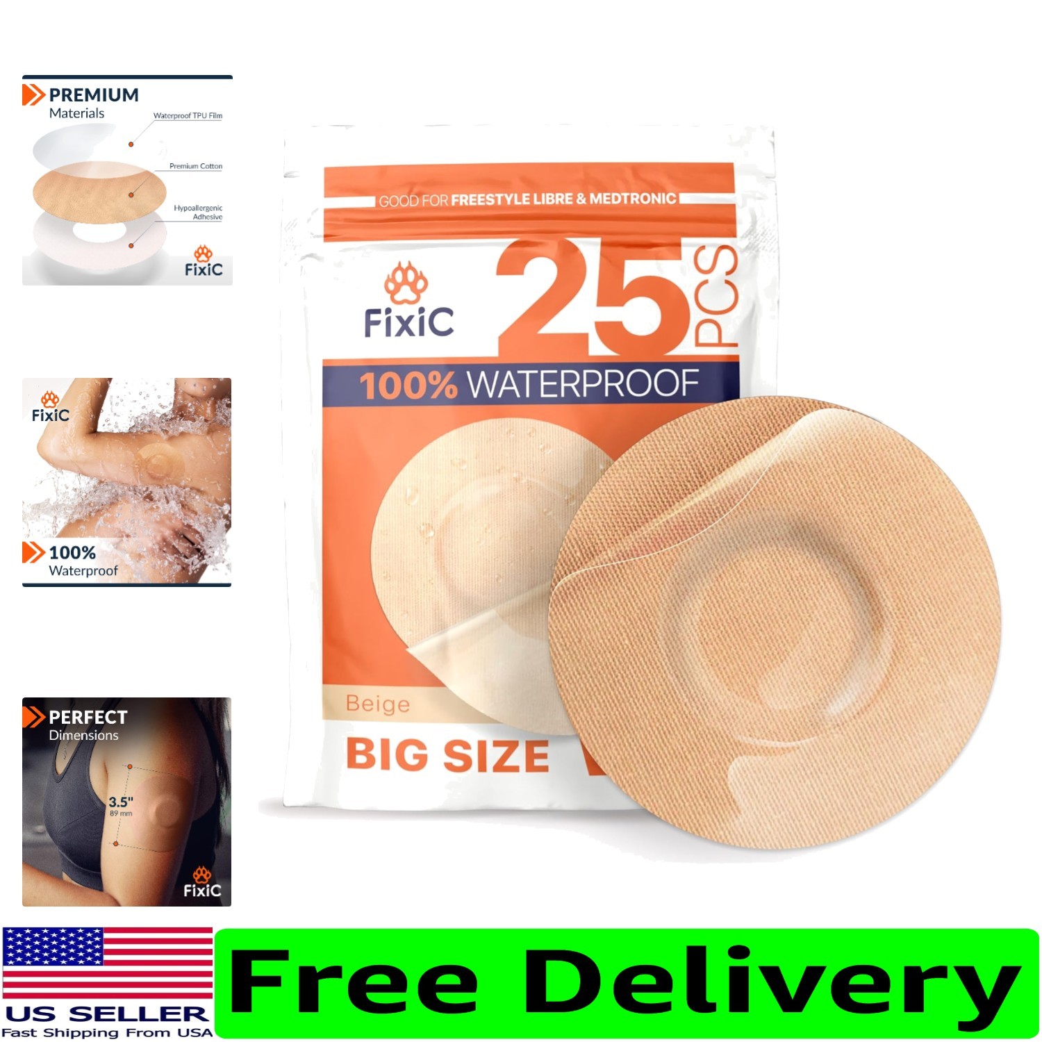 25 Hypoallergenic Freestyle Adhesive Patches – Secure & Breathable Comfort