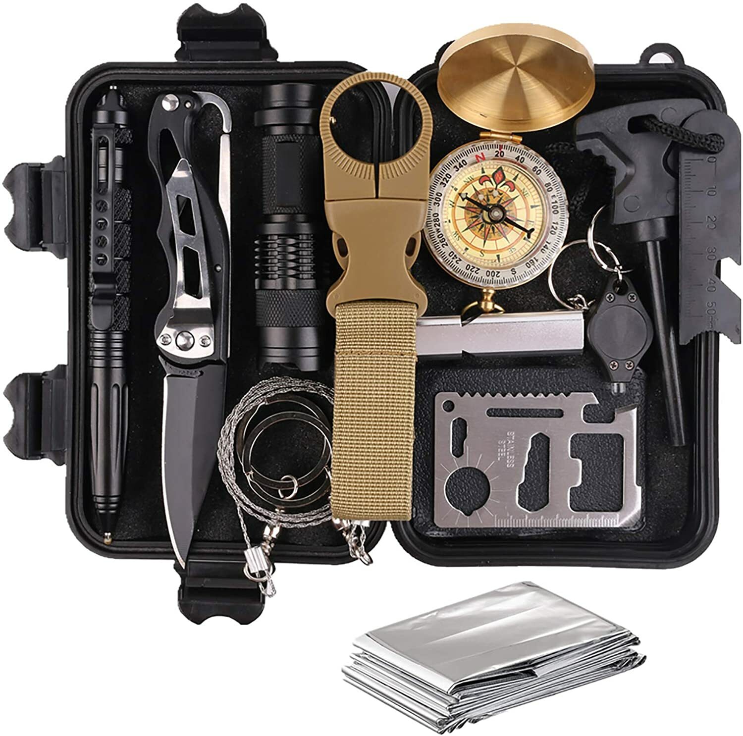 Gifts for Men Dad Husband, Survival Gear and Equipment 12 in 1, Fishing Hunting