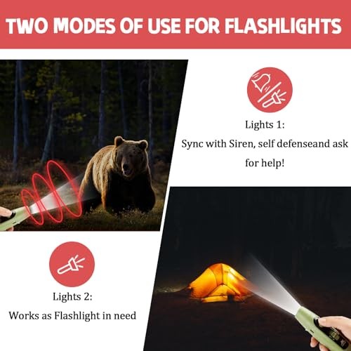 Rechargeable Bear Horn to Scare Bears, 125dB Electronic Air Horn with Orange