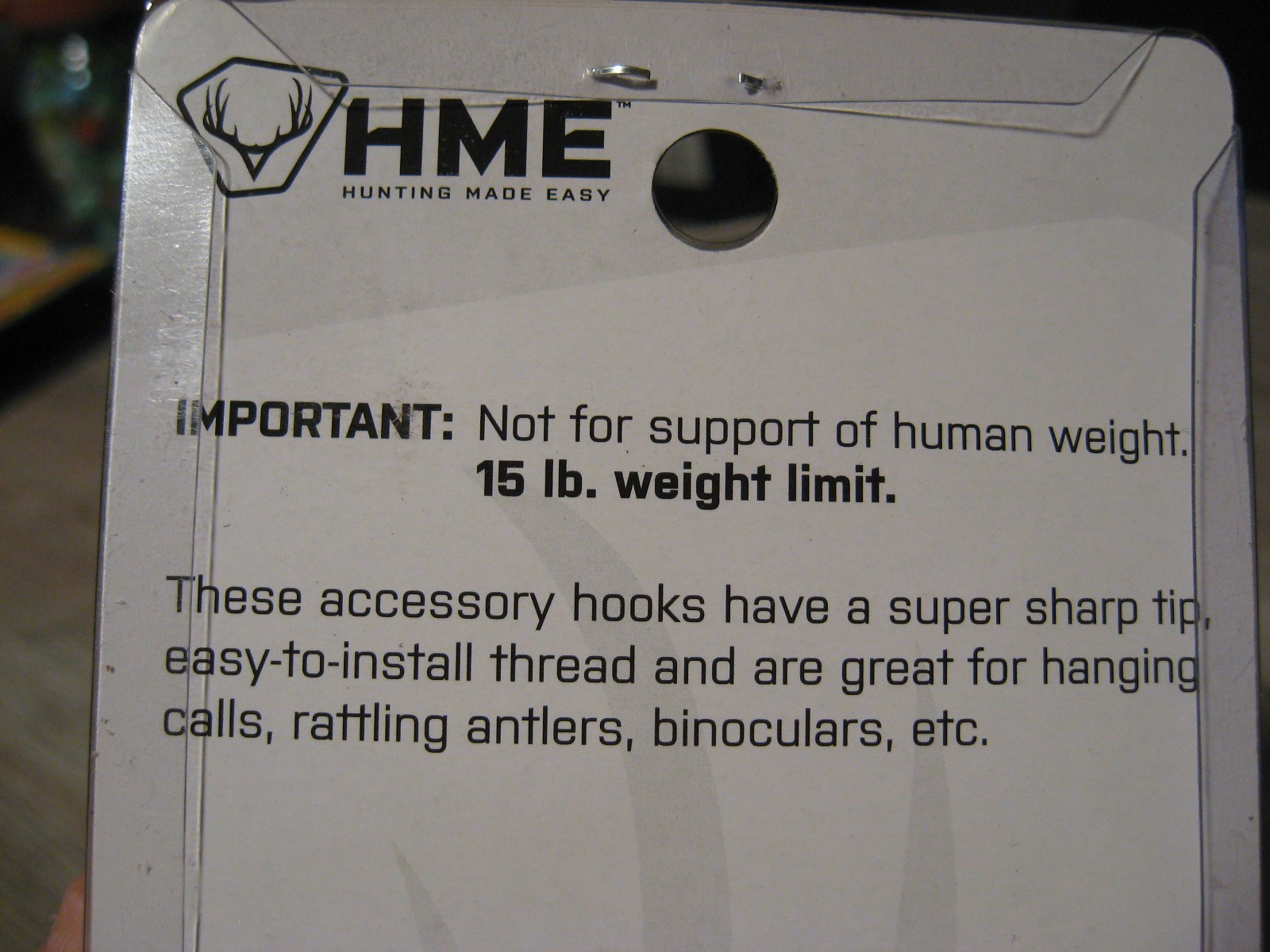 6 HME Hooks For Tree Stand Accessories Calls Binoculars Hunting Equipment