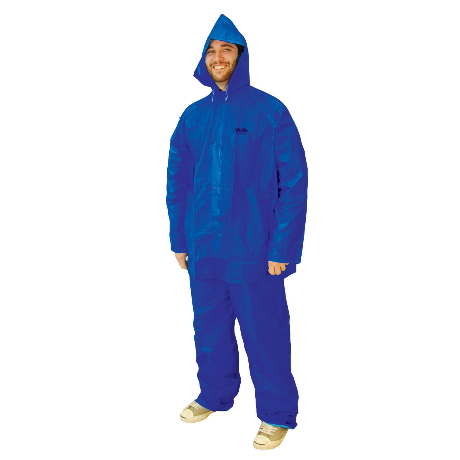 Adult Rain Suit Jacket Pants Size Large Fits Most Hooded Waterproof Vinyl poncho