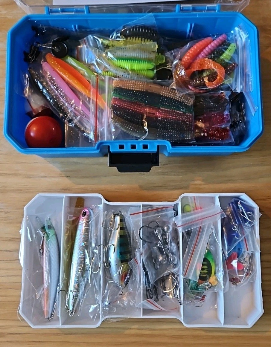 PLUSINNO Fishing Tackle Box with Included, 373PCS Lures Kit…