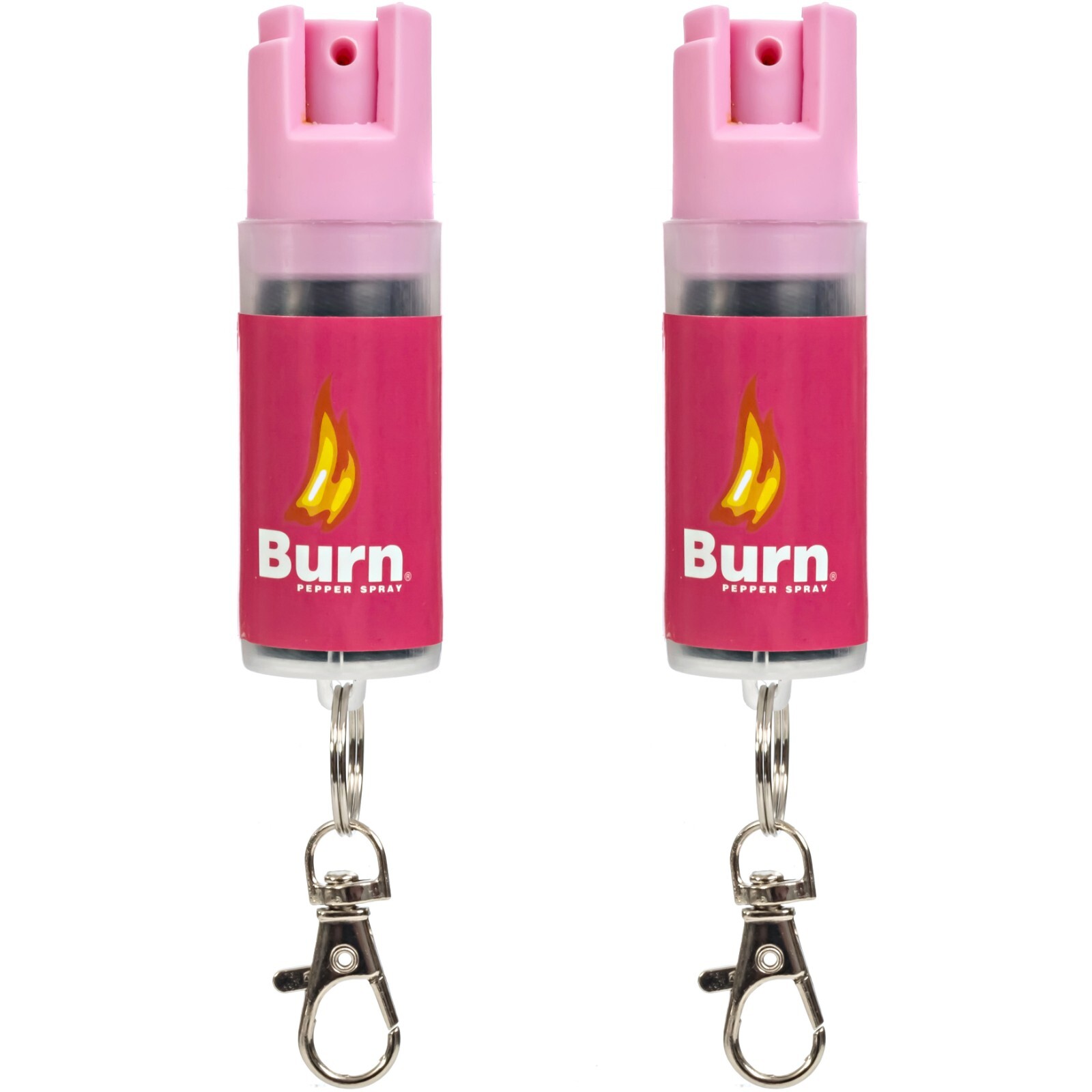 2 Pack Burn Pepper Spray 1/2oz Self Defense Security Keychain Pink