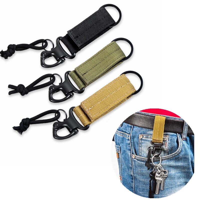 Outdoor Tactical Keychain Camping Equipment Backpack Buckle Survival Safe Tool