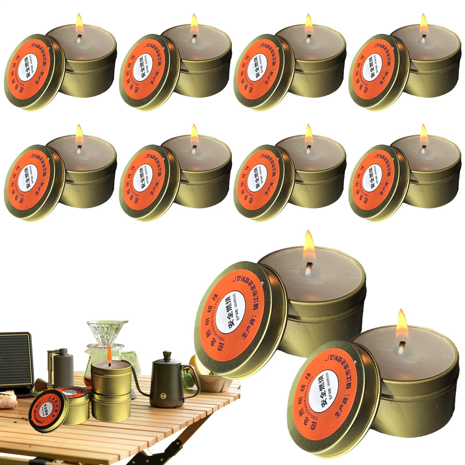 Set Of 10 Survival Smokeless Candles For Power Outages Odorless Candle