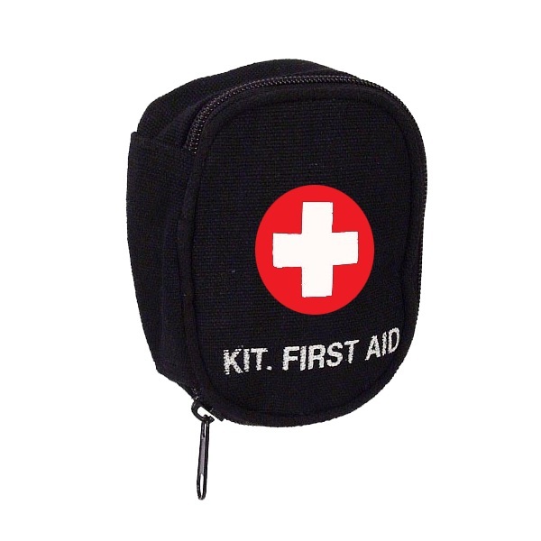 First Aid Pouch Bag Military Style Personal Soldier 1st Kit Black Medic Canvas