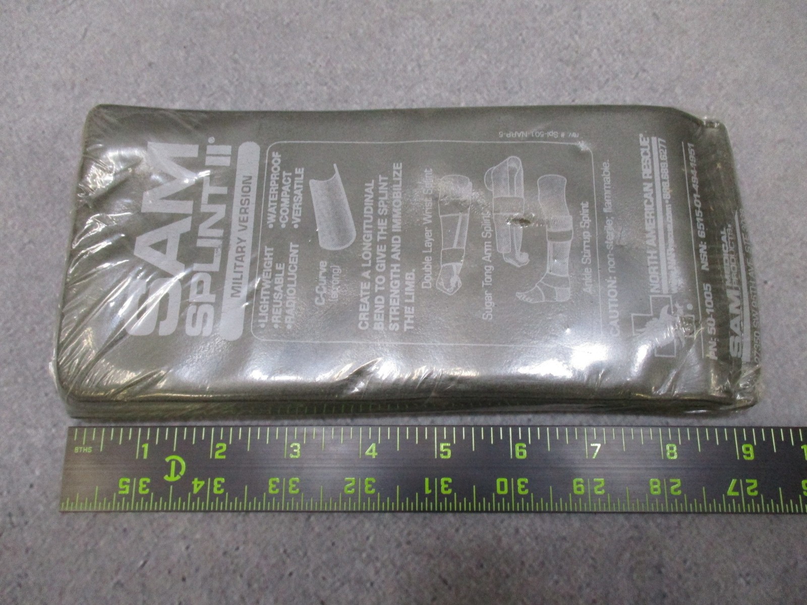 SAM SPLINT II LIMB MILITARY TACTICAL NORTH AMERICAN RESCUE 50-1005 ONE (2) Pack