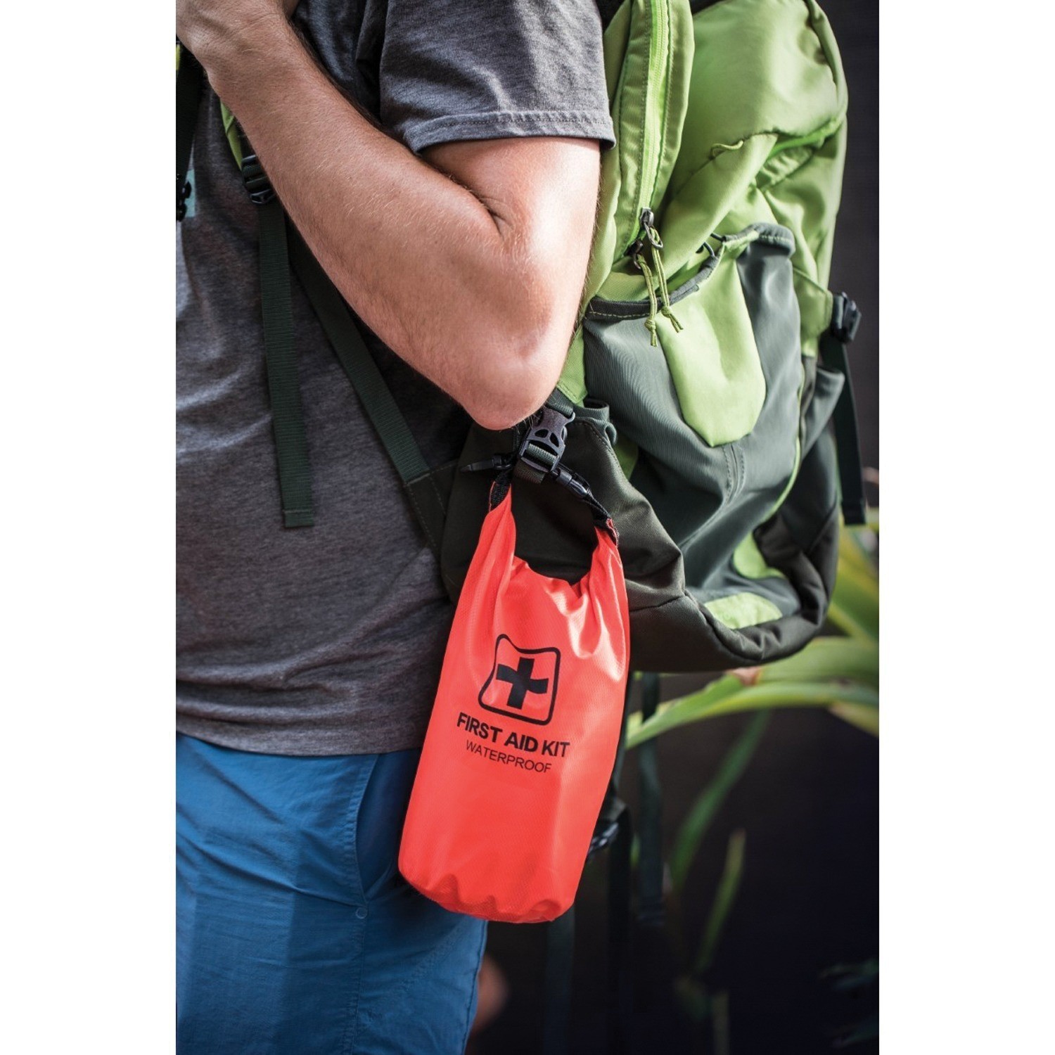 LIFE+GEAR 41-3820 First Aid & Survival Kit 130-Piece Waterproof Dry Bag Bag Red