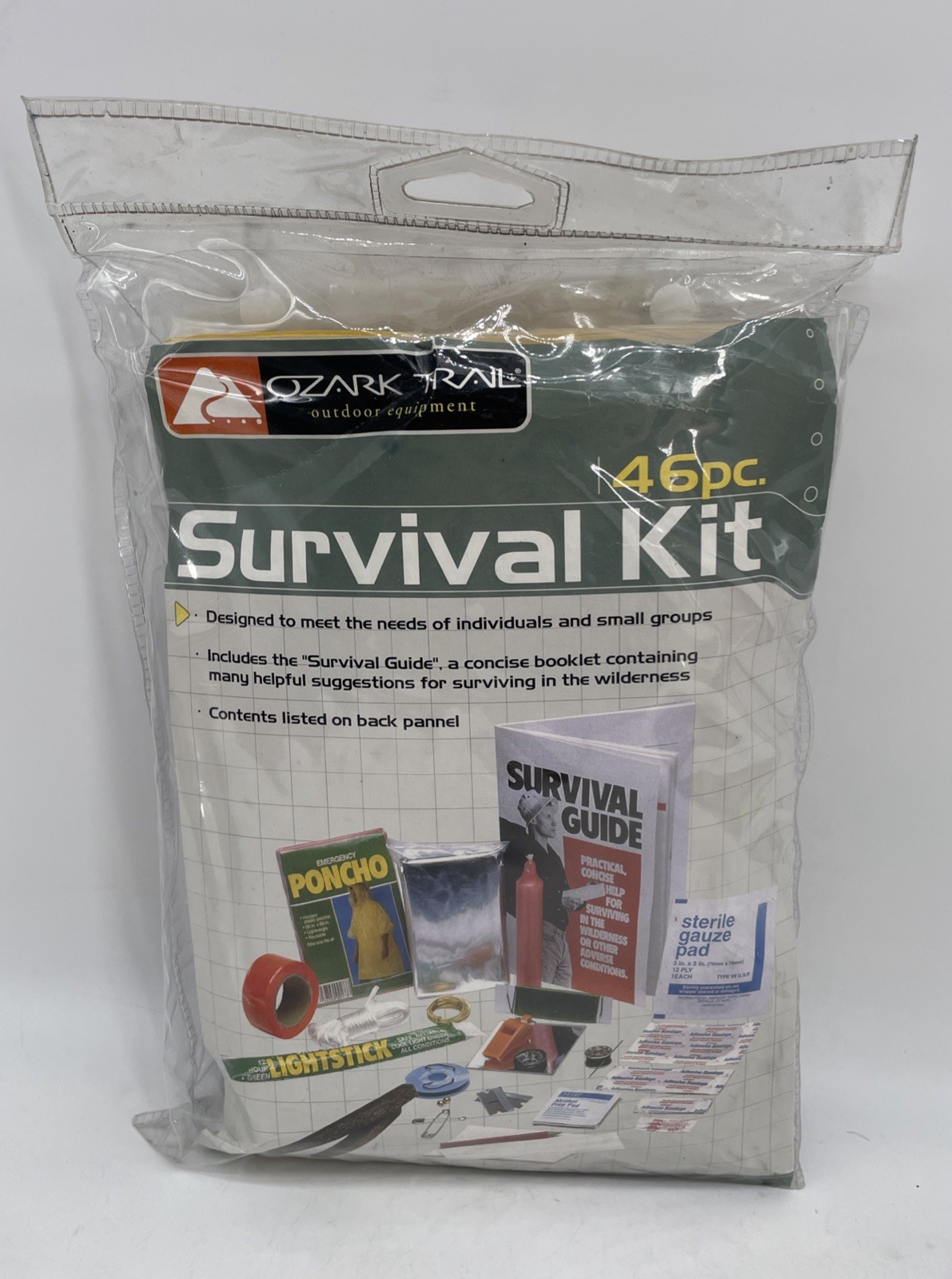 SURVIVAL FIRST AID KIT Ozark Trail Camp 9480 46 Pcs. Waterproof Pouch NEW