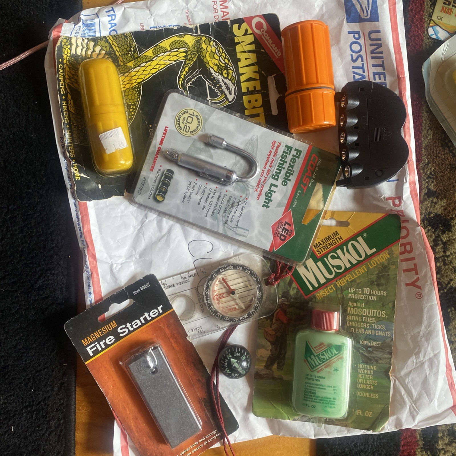 Lot Camping,Car,Hiking,compass, firestarter, snake bite mosquito Light CL6
