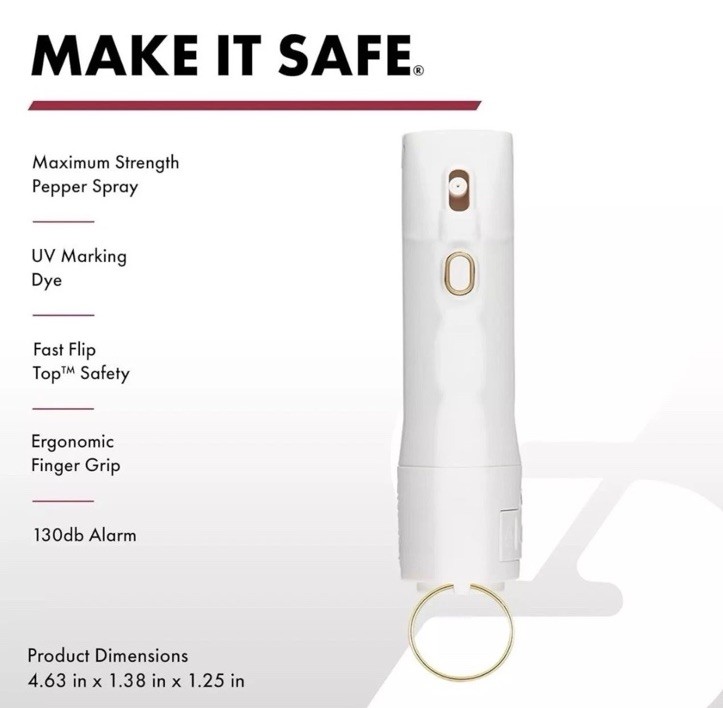Sabre 2-in-1 Pepper Spray Flip Top 54oz Snow White UV Dye w/Built-in 130dB Alarm