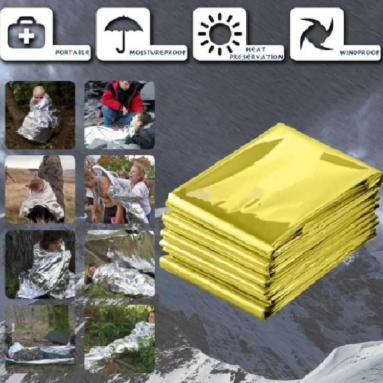 100 Pcs Medical Emergency Thermal Blanket Mylar Trauma Military Survival Silver