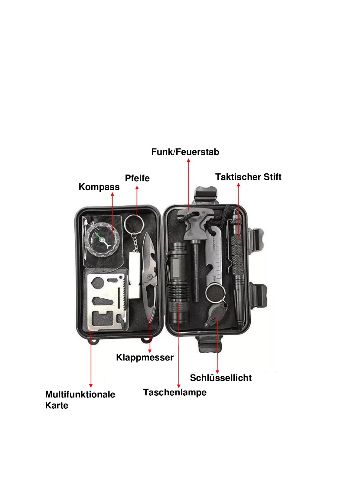 Survival Kit Notfall Kit 8 in 1