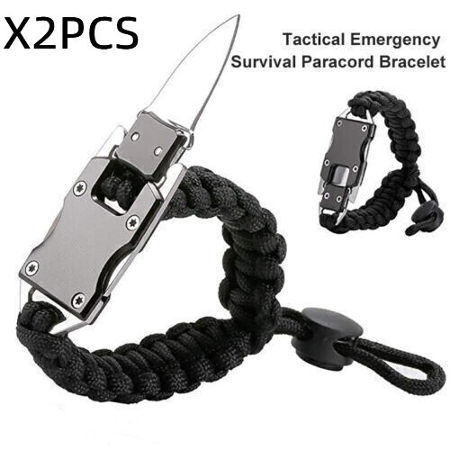 Black Buckle Survival Rope Knife Outdoor Parachute Rope Knife Buy 1 Get 1 Free