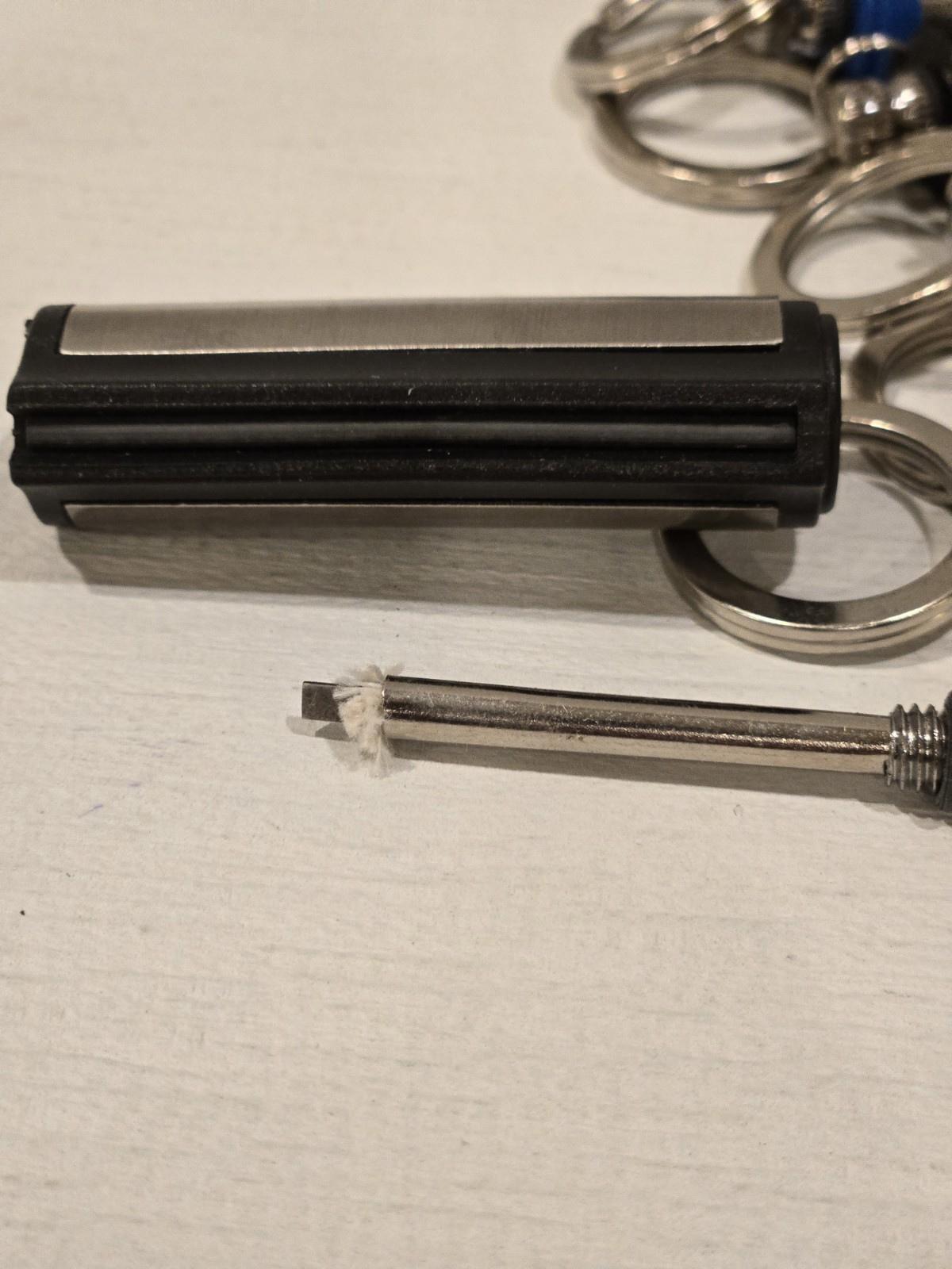 Lot Of 9 Fire Starter Permanent Match Lighter Survival Tool Flint Keychain