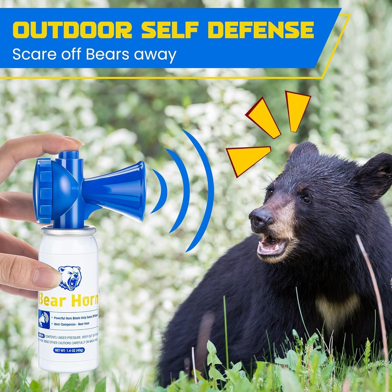 1.oz Bear Horn Self Defense, Loud Air Horn for Wild Animals, 120dB Heard up 4