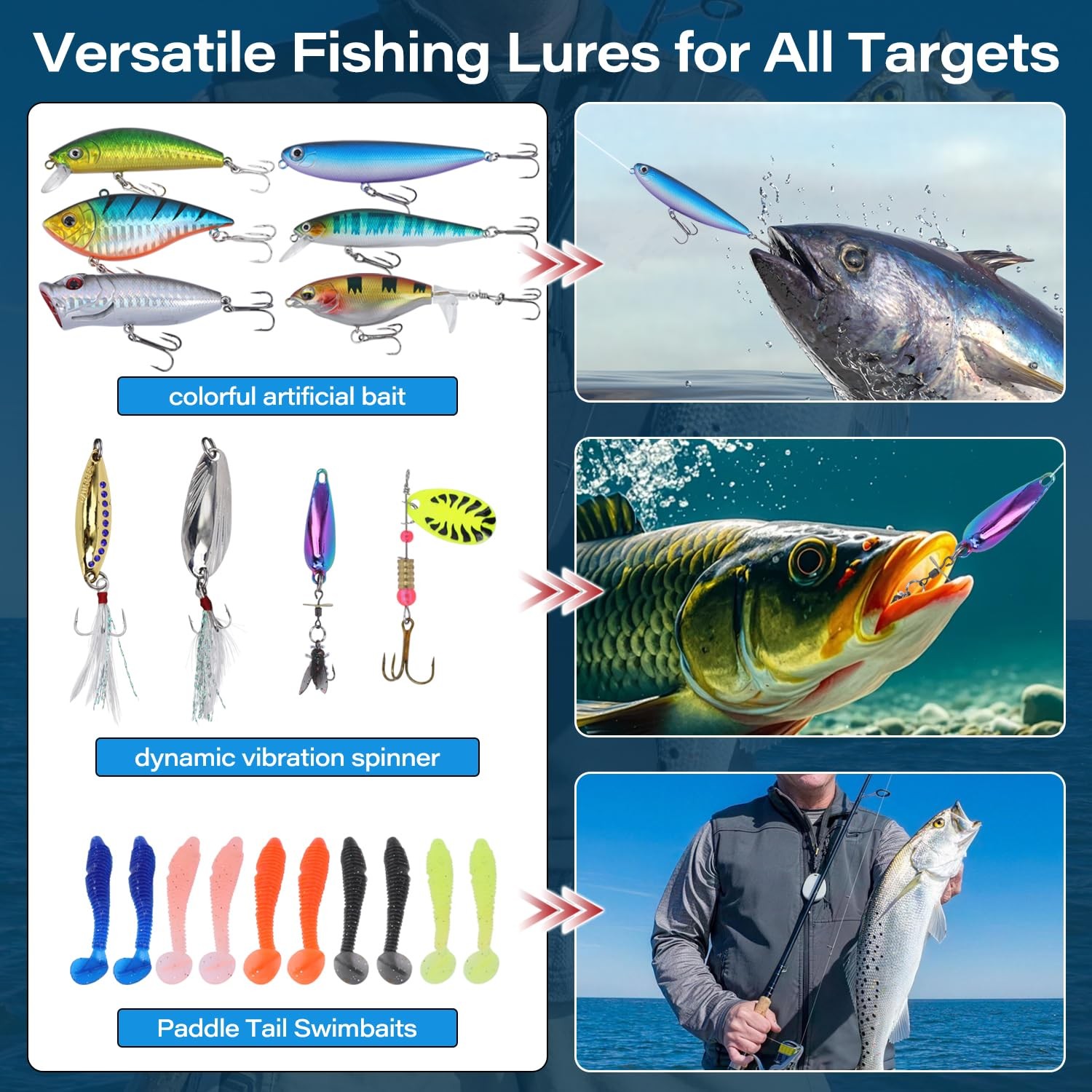 Fishing Tackle Box with Lures,Fishing Gifts for Men,Trout Fishing…