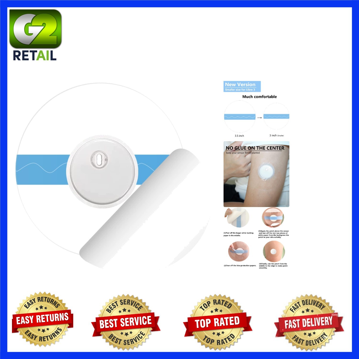Transparent CGM Patches for Libre 3 – Long-Lasting 50 Pack Adhesive Solutions